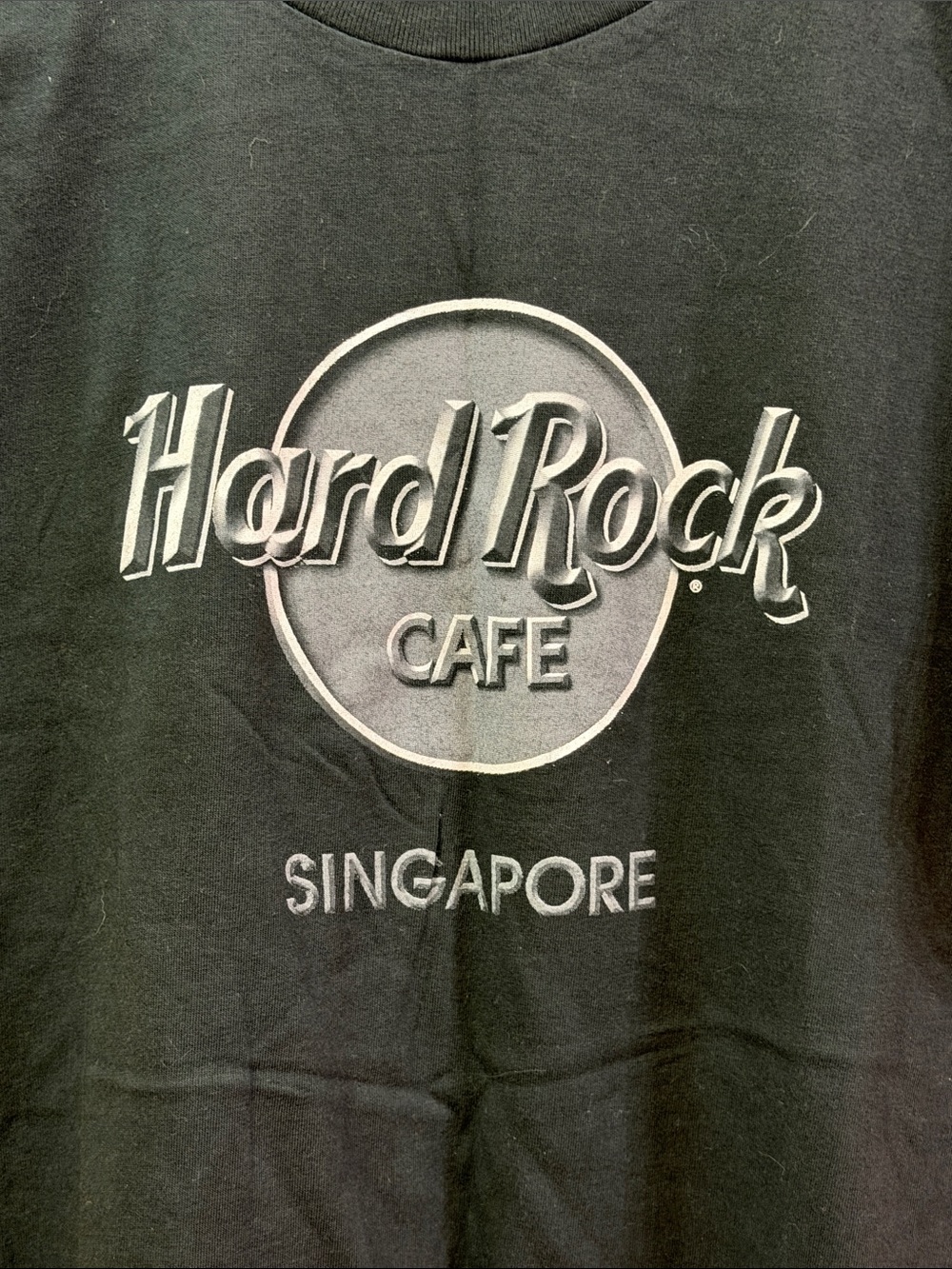 Hard Rock Cafe Singapore Black Tee with White Logo - Singapore Size Large NWOT